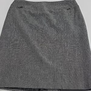 Apostrophe Stretch Grey Herringbone Knit Pencil Skirt